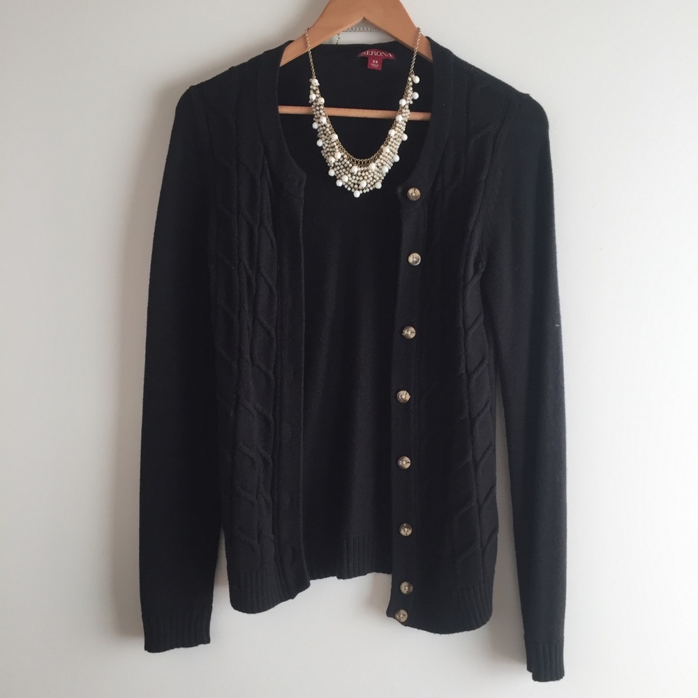 Black Button-Up Sweater
